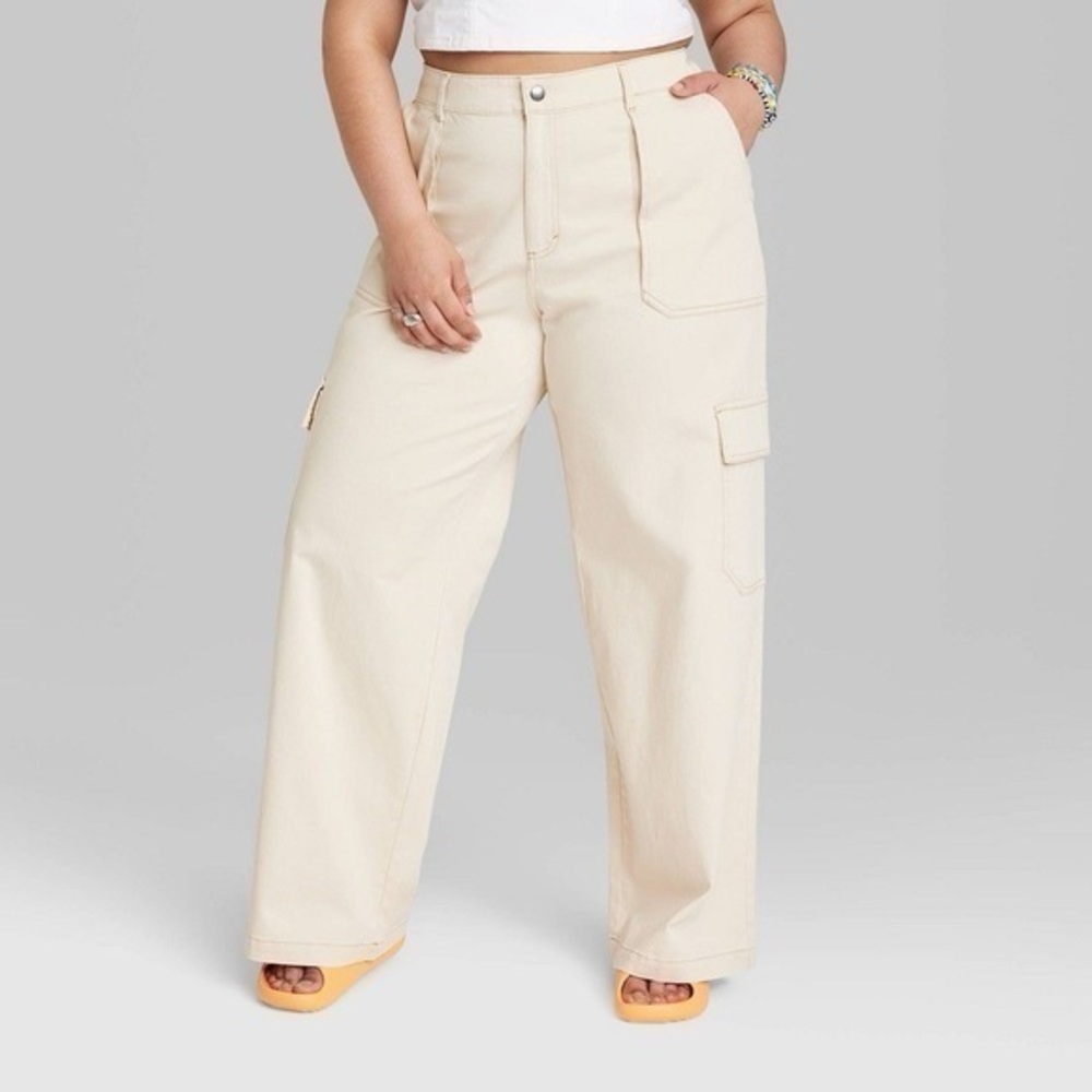 Women’s Pants | Women's High-Rise Cargo Utility Pants Beige - Picture 1 of 5